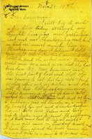 Handwritten 5 page letter from Marcia Bruner to Lawrence Bruner, "I will try to write a few lines today..."