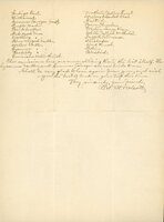 Handwritten letter, 2 pages, from Robert H. Wolcott to Frank H. Shoemaker, "Your kind note of May W carner lg(?) me in Lincoln as I was making my preparations lg(?) come here and the letter from of the 6th was forwarded lower, with the lists."
