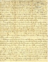 Handwritten 2 page letter from Lawrence Bruner to Marcia Bruner, "I was glad to receive your and Seba's letters, and also that from Mr. Doone..."