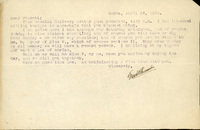 Handwritten letter, 1 page, from Frank H. Shoemaker to Robert H. Wolcott, "Your special delivery letter from just received, 4:45 p.m. I had intended writing tonight to ascertain what you planned doing."
