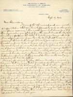 Handwritten 2 page letter from Robert H. Wolcott to Frank H. Shoemaker, "Yours of the 18th recieved and am much disappointed- what can have happend to make a change in your plans necessary?"