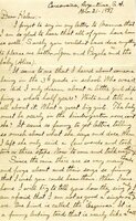 Handwritten 4 page letter from Lawrence Bruner to Helen Bruner, "I forgot to say in my letter to Mamma that I am so glad to hear that all of you have been so well."