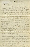 Handwritten 6 page letter from Marcia Bruner to Lawrence Bruner, "I did not go to church today..."
