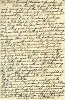Handwritten 1 page letter from Hannah Dobbins to Marcia Bruner, "I have thought of you so much and many of…"