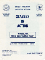 Reprint of a Los Angeles Herald-Examiner article titled "Bloody Baptism While Building: Viet Seabees Retrain" for a Seabees press release