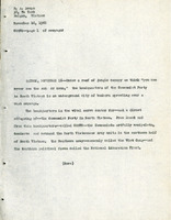 Original title: "COSVN", Keever's Title: "Headquarters of the Communist Party of South Vietnam (COSVN) Rules in the Deep Jungle from an Underground City of Bunkers", Article draft about the headquarters of the communist movement in South Vietnam and its purpose and activities, for the Christian Science Monitor, page 1-15