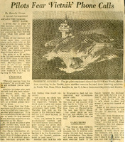 Article published in the New York Herald Tribune about harassing phone calls by American opponents to the Vietnam War to the families of pilots, page unknown