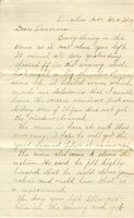 Handwritten 2 page letter from Marcia Bruner to Lawrence Bruner, "Everything is the same as it was where you left."