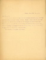 Typewritten letter, 1 page, from Frank H. Shoemaker to Robert H. Wolcott, "Deue violent (D.V.) I shall come to Lincoln tomorrow p.m., arriving 4:35 or 5:30, returning Sunday evening. Sorry I could not let you know earlier, but ascertained possibility of doing so not ten minutes ago."