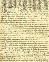 Handwritten 2 page letter from Lawrence Bruner to Marcia Bruner, "I have finally received your letters written on Sept 19..."