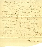 Handwritten 1 page letter from Marcia Bruner to Lawrence Bruner, "The girls write that 'Jake' is dead…"