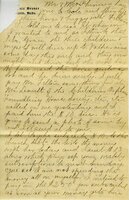 Handwritten 6 page letter from Marcia Bruner to Lawrence Bruner, "I did not go to church today..."