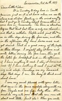 Handwritten 2 page letter from Lawrence Bruner to Helen Bruner, "It is Sunday today here in South America just as it is at homewhere we see the ''stars and stripes'."