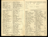 Frank H. Shoemaker bird record, sited on May 12, 1928 and recorded on the "Field Check List of  Nebraska Birds."
