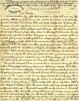 Handwritten 2 page letter from Lawrence Bruner to Marcia Bruner, "Your letter that was written Sept. 12th came day before yeserday after doing by way of France."