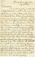 Handwritten 6 page letter from Lawrence Bruner to Marcia Bruner, "I have just received your letter that is dates 'West Point, June 26th'..."