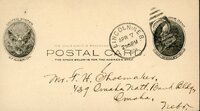 Handwritten postcard from Robert H. Wolcott to Frank H. Shoemaker, "Your letter just here- I talked the matter over thoroughly with Ward last night. I must go between May 27 and June 11."