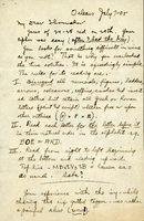 Handwritten letter, 7 pages, from  I.S. [Isador] Trostler to Frank H. Shoemaker, "Yours of 24-38 red on 29th. Your cipher was easy (after I had the key). You look for something difficult in nine do you not?"