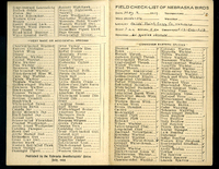 Frank H. Shoemaker bird record, sited on May  9, 1909, in Sarpy County, Nebraska, and recorded on the "Field Check List of  Nebraska Birds."