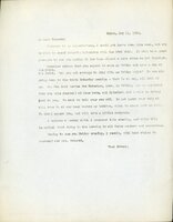 Typewritten letter, 1 page, Frank H. Shoemaker to Robert H. Wolcott, "Contrary to my expectations , I shall not leave town this week, and will be able to spend Saturday afternoon with the bird folk."
