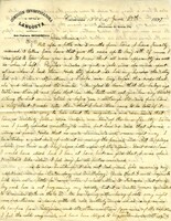 Handwritten 2 page letter from Lawrence Bruner to Marcia Bruner, "Well after a little over 2 months from home I have finally received 3 letters from home..."