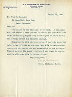 Typewritten letter, 1 page, from C. Hart Merriam to Dear Sir, "Your letters of the 22nd inst. are at hand. In compliance with your request I take pleasure in sending you by this mail one of my few remaining copies..."