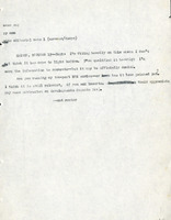 Original title: "bunker", Keever's title: "Hanoi Concedes in Peace Talks; Saigonese Bicker and Wait", Article draft about the ramping up of peace talks in Vietnam, for the Christian Science Monitor, page 1-20. Starts with a note from Keever to her editor for following article, page 1. The note is on the likelihood of official denials, and asks about whether a previous article on the DMZ was ever published.