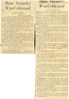 Article published in the New York Herald Tribune about concern over 'inadequate defensive measures' at the BiÃªn HÃ²a air base following Viá»‡t Cá»™ng shelling, pages 1 and 12