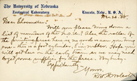 Handwritten letter, 1 page, from Robert H. Wolcott to Frank H. Shoemaker, "Will you please bring down a list of members of the N.O.U.? Also the roller of the printing- press..."