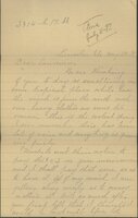 Handwritten 4 page letter from Marcia Bruner to Lawrence Bruner, "We are thinking of you today as ever…"