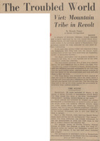 Article published in the New York Herald Tribune about the revolts of various tribal units, page 1 and 13