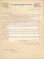 Handwritten letter, 1 page, from Robert H. Wolcott to Frank H. Shoemaker, "I enclose receipts for the money sent. I am very glad indeed to know of your safe return since when you got on the car here I had some doubts as to whether you would make your train."