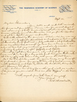 Handwritten letter, 1 page, from Robert H. Wolcott to Frank H. Shoemaker, "Your letter and card both received the former not promptly as it came when for several days I was not coming up to the University except at..."