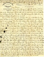 Handwritten 2 page letter from Lawrence Bruner to Marcia Bruner, "I have been staying at headquarters for the past week, so have nothing special to write about this time..."