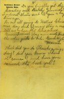 Handwritten 5 page letter from Marcia Bruner to Lawrence Bruner, "I will try to write a few lines today..."