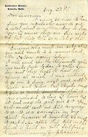 Handwritten 6 page letter from Marcia Bruner to Lawrence Bruner, "It seems so nice to hear from you..."
