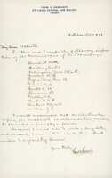 Typewritten letter, 1 page, from Frank H. Shoemaker to Robert H. Wolcott, "I.S. I.S. [Isador] Trostler and I made the following disfosition(?) of the twelve copies of the Proceedings:..."