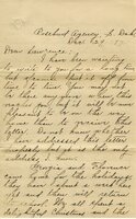 Handwritten 8 page letter from Ella Bruner to Lawrence Bruner, "I have been wanting to write to you for a long time…"