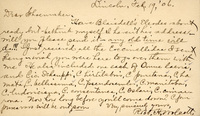 Handwritten postcard from Robert H. Wolcott to Frank H. Shoemaker, "Have Blaisdell's Eleodes about ready but be think(?) myself I haven't his address..."