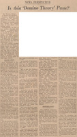 Article published in the New York Herald Tribune about the extent of Buddhist power in South Vietnam, page 14 AND Article published in the New York Herald Tribune about the U.S.'s domino theory, page 2