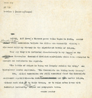 Original title: "battles", Keever's title: "No Chance of Victory Spurs Communist Defector; Many Others Killed." Article draft about senior military officials' belief that victory in Vietnam is inevitable. Written for the Christian Science Monitor