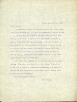 Typewritten letter, 1 page, from Frank H. Shoemaker to Robert H. Wolcott, "I reached home Monday, via Portland and Salt Lake City."