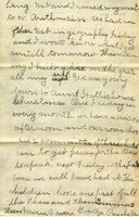 Handwritten 2 page letter from Psyche Bruner to Lawrence Bruner, "There has been a skunk in the barn…"