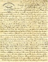 Handwritten 2 page letter from Lawrence Bruner to Marcia Bruner, "I will at last begin a letter home tonight although…"