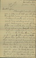 Handwritten 2 page letter from Psyche Bruner to Lawrence Bruner, "I thought I would write you a letter…"