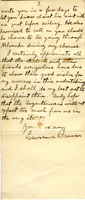 Handwritten 3 page letter from Lawrence Bruner to Marcia Bruner, "Everything so for has gone lovely and I am feeling tip top."