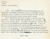 Original title: "minister", Keever's title: "Saigon's Foreign Minister: 'Hanoi's Talks With U.S. Will Drag On For Months.'" Article draft about Foreign Minister Tr?n V?n ??'s view on the potential results of Hanoi-Washington peace talks. Written for the Christian Science Monitor