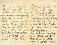 Handwritten 2 page letter from Helen Bruner to Lawrence Bruner, "It is snowing very hard here and we have to…"