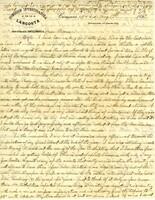 Handwritten 2 page letter from Lawrence Bruner to Marcia Bruner, "I have been waiting for a letter from home for the last week so have no written quite as quickly as I otherwise would have."