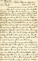Handwritten 4 page letter from Lawrence Bruner to Psyche Bruner, "According to promise I now site down to write you a letter from a point nearly..."